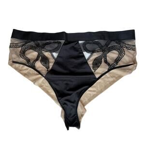 Thistle and Spire Medusa High Waisted Bikini Sheer Mesh Plus Size 2X Black